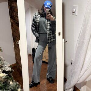 Grey trousers high waisted